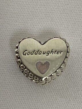 Pandora Goddaughter Heart Charm, S925 Silver Jewelry
